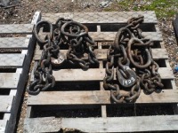 Lot of (2) 3/4" Chain w/ D-Ring & Hook