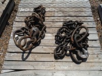 Lot of (2) 3/4" Chain w/ D-Ring & Hook