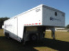 2018 Wells Cargo 32' Enclosed Gooseneck Trailer, s/n 575200R33JT353337 (Flood Damaged): 3-axle, Side Door, Rear Barn Door, Inside Wood Shelving, Used for tool storage - 2