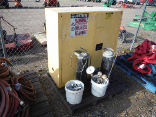 Pallet of Rod Keepers, Fire Proof Box & 2 Buckets of Bolts & Misc. (Flood Damaged)