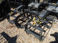 60" 2-cylinder Grapple for Skid Steer: 8" Spaced Tines