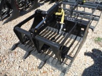 48" 1-cylinder Grapple for Skid Steer: 3" Spaced Tines