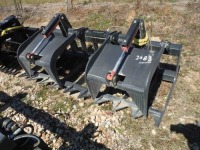 80" 2-cylinder Grapple for Skid Steer: 8" Spaced Tines