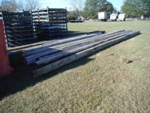 Lot of Treated Wood Light Poles