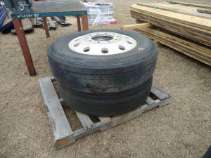 (2) 285/75R24.5 Tires and Rims: ID 71556